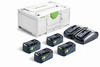 Festool 577709, Festool Energie-Set SYS 18 V 4x 5,0 + TCL 6 DUO im Systainer - 577709