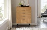 SalesFever Kommode hoch 80 cm Eiche Echtholzfurnier 371701