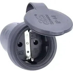 AS Schwabe 60417 Schutzkontaktkupplung Vollgummi 230V Schwarz IP44