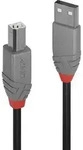 LINDY USB-Kabel USB 2.0 USB-A Stecker, USB-B Stecker 3.00m Schwarz 36674