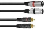 Omnitronic 3022522E XLR Adapterkabel [2x XLR-Stecker 3 polig - 2x Cinch-Stecker]