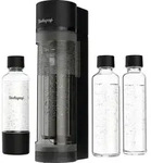 SODAPOP Wassersprudler Logan matt schwarz, 1x 850ml + 1x 600ml Glas + 1x 850ml PET,