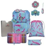 DerDieDas Schulranzen Set ErgoFlex Tiny, Schulranzen Set, 5tlg, Happy Pixel