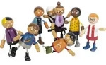 Biegepuppen-Familie mit Baby