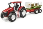bruder Traktor ROADMAX mit R&uuml;ckeanh&auml;nger und 3 Baumst&auml;mmen 68cm