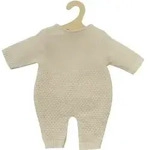 Puppen-Strickstrampler aus 100 % Bio-Baumwolle, ecru, Gr. 28-35 cm