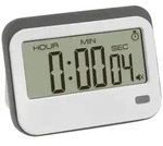 TFA Dostmann Digitaler Timer mit Stoppuhr und Wecker Timer Wei&szlig;, Grau digital