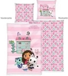 Herding 4438606050 - Bettw&auml;sche Gabbys Dollhouse, Baumwolle/Renforc&eacute;, 80x80/135x200