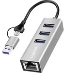 LogiLink UA0440 Netzwerkadapter/Hub 5 GBit/s USB-C&reg; (USB 3.2 Gen 1)