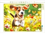 CALVENDO Puzzle Ein Beagle-Welpe entdeckt die Freuden des Fr&uuml;hlings 1000 Teile