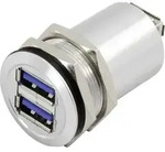 TRU Components USB-14-BK USB A Doppeleinbaubuchse 3.0 Buchse, Einbau Inhalt: 1St.