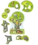 HABA 1306939001 - Holzpuzzle Waldtiere, Schichtenpuzzle mit 3 Ebenen