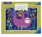 Minipuzzle 100 Teile - L&auml;chelndes lila Faultier
