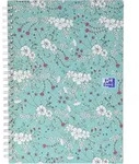 Oxford GO Floral Spiralbuch A5, kariert 5x5 mm, Softcover mit Soft Touch Finish,