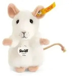 Steiff 056215 - Pilla Maus, aufwartend, wei&szlig;, Webpelz, 10 cm