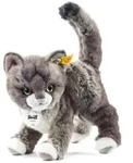 Steiff 099335 - Kitty Katze, stehend, grau, Pl&uuml;sch, 25 cm