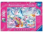 Puzzle Ravensburger Die sch&ouml;nsten Einh&ouml;rner 100 Teile XXL Glitzer