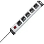 Kopp 226620015 Steckdosenleiste mit Schalter 5fach Grau, Schwarz Schutzkontakt 1St.
