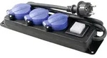 AS Schwabe 38603 Steckdosenleiste mit Schalter 3fach Schwarz, Blau Schutzkontakt 1