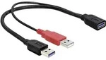 Delock USB-Kabel USB 3.2 Gen1 USB-A Stecker, USB-A Buchse 0.30 m Schwarz vergoldete