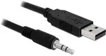 Delock USB-Kabel USB 2.0 USB-A Stecker, Klinkenstecker 3,5mm 1.80m Schwarz 83115