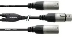 Cordial CFY0.3FMM XLR Adapterkabel [2x XLR-Stecker - 1x XLR-Buchse] 30.00cm Schwarz