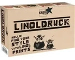 KREUL Linoldruck Set, Linoldruckfarbe 20 ml, 3 Schneidefedern, Linolplatte A6...