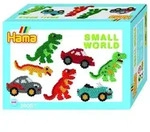 Hama 3502 - B&uuml;gelperlen Midi - Geschenkpackung, kleine Welt Dinosaurier & Auto blau