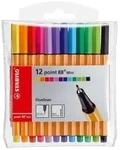 STABILO Fineliner - point 88 Mini - 12er Pack - mit 12 verschiedenen Farben