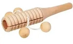 Tonblock mit 4 Holzkugeln
