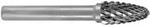 Fr&auml;sstift RBF D.6mm Kopf-L.18mm Schaft-D.6mm HM Blank Verz.KVZ 4 RUKO