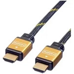 Roline HDMI Anschlusskabel HDMI-A Stecker 5.00 m Schwarz, Gold 11.04.5565 doppelt