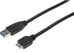 Digitus USB-Kabel USB 3.2 Gen1 USB-A Stecker, USB-Micro-B 3.0 Stecker 0.25m Schwarz