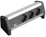 Bachmann 902.0048 Steckdosenleiste ohne Schalter Schwarz, Aluminium Schutzkontakt