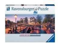 Ravensburger 16752 - Abend in Amsterdam, Panorama-Puzzle, 1000 Teile
