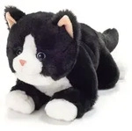 Teddy Hermann 91835 - Schlenkerkatze schwarz, Stofftier, Pl&uuml;schtier, 30 cm