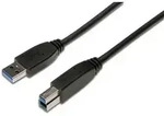 Digitus USB-Kabel USB 3.2 Gen1 USB-A Stecker, USB-B Stecker 1.80 m Schwarz Rund,