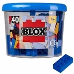 Simba 104118881 - Blox Steine in Dose, Konstruktionsspielzeug, 40, blau
