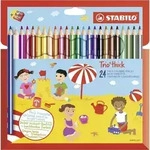 STABILO Dreikant-Buntstift - Trio dick - 24er Pack - mit 24 verschiedenen Farben und
