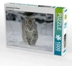 CALVENDO Puzzle Luchs l&auml;uft durch Schnee 1000 Teile Lege-Gr&ouml;&szlig;e 64 x 48 cm