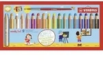 STABILO Buntstift, Wasserfarbe & Wachsmalkreide - woody 3 in 1 - 18er Pack mit