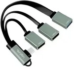 LogiLink UA0361 USB-Hub 3 Port USB-A USB 3.1 Gen1 5 GBit/s mit USB-C&reg; Stecker Silber