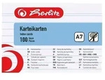 Herlitz Karteikarte A7 liniert wei&szlig; 100er Packung