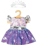 Puppen-Kleid Fee und Einhorn mit Wendepailletten und silberner Krone, Gr. 35-4