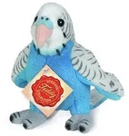 Teddy Hermann 94159 - Wellensittich, blau 13 cm