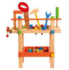 Bino 82149 - Genius Kid, Banco Werkbank mit Werkzeug, Holzspielzeug, bunt
