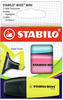 Textmarker - STABILO BOSS MINI - 3er Pack - gelb, blau, pink