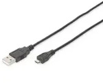 Digitus USB-Kabel USB 2.0 USB-A Stecker, USB-Micro-B Stecker 1.80 m Schwarz Rund,