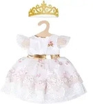 Puppen-Prinzessinnenkleid Kirschbl&uuml;te mit goldener Krone, Gr. 35-45 cm