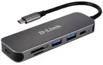 D-Link DUB-2325/E USB-Hub 2+2 Port USB-A, USB-C&reg;, SD, microSD USB 3.0 5 GBit/s mit